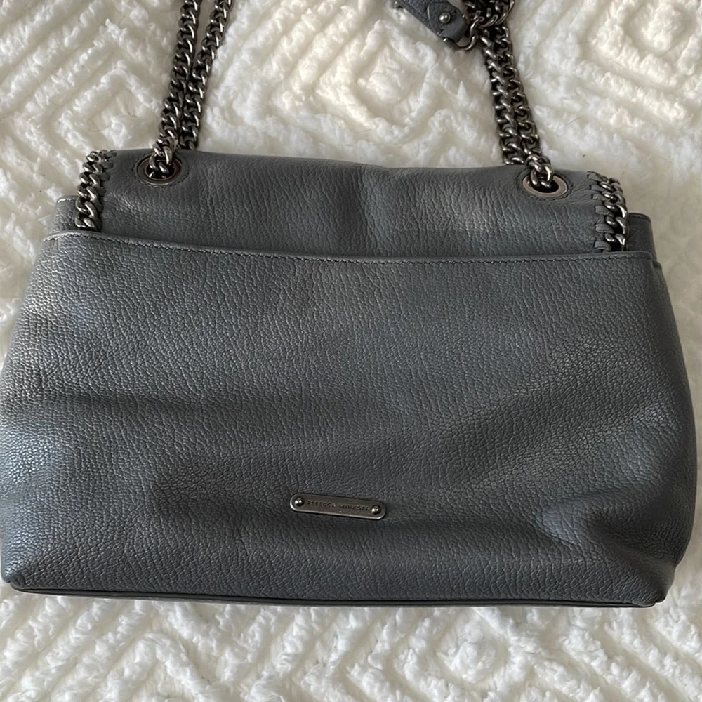 Edie flap shoulder bag with woven chain